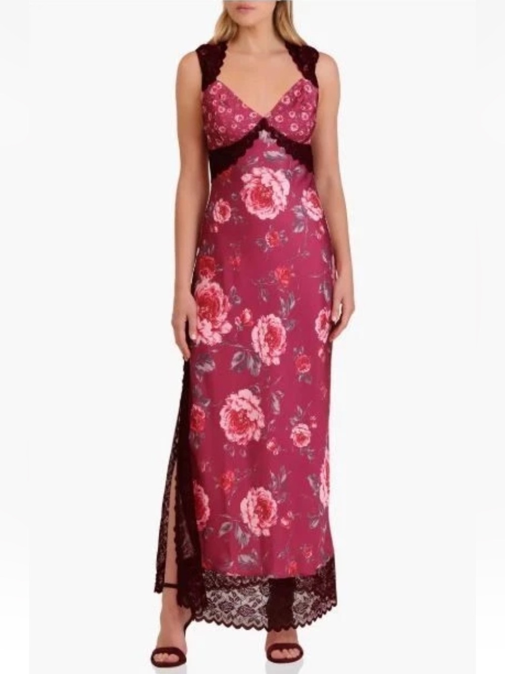 NWOT Avec Les Filles size 2 slip midi dress in red